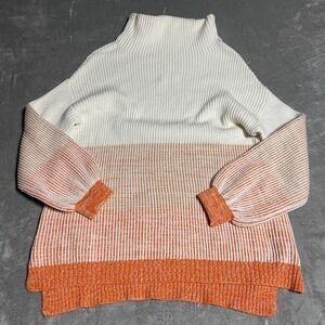 Soft Surroundings Sweater Womens Medium Ribbed Knit Chunky Cowl Wool Blend